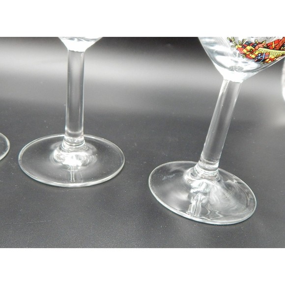 Spode Christmas Tree Wine Water Glasses Goblets Gold Trim 7-1/2 Inch Set of 4 - Picture 8 of 13